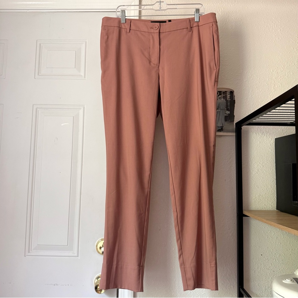 WILDFANG salmon dusty rose pink peach slim leg‎ empower trousers pants